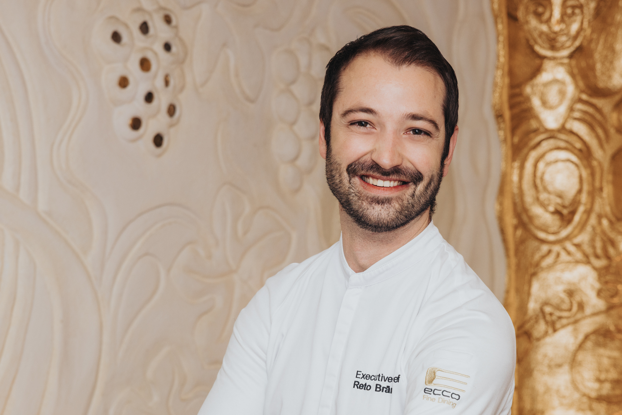 Reto Brändli, Executive Chef im ECCO St. Moritz, im Kochkittel